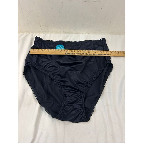 Vanity Fair high cut nylon briefs black panties size 9 xxl new #48301 - Picture 4 of 5